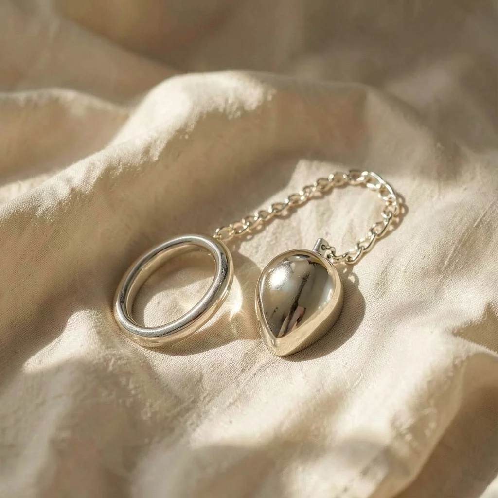 Anello con catena e sfera 40 mm — Metal Hard