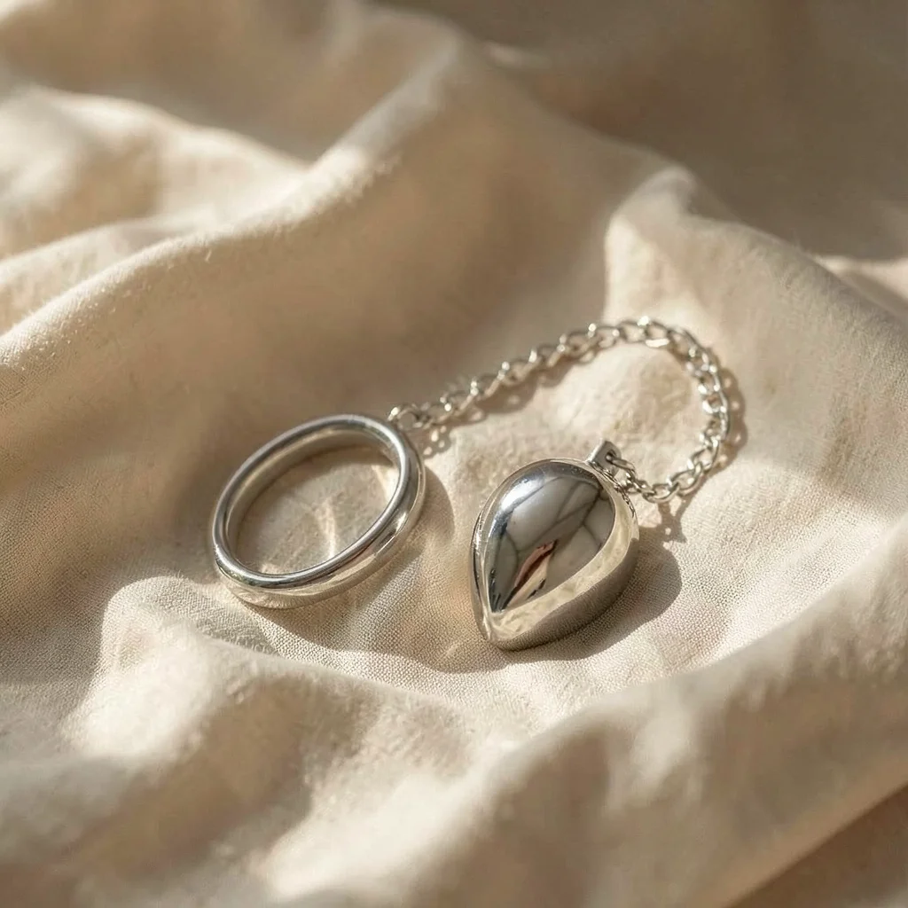 Anello con catena e sfera 45 mm — Metal Hard