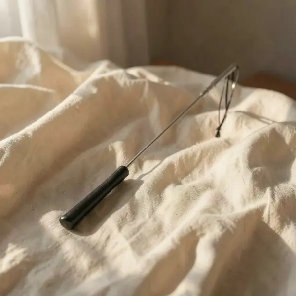 Frustino in cuoio e acciaio 70 cm — Metal Hard