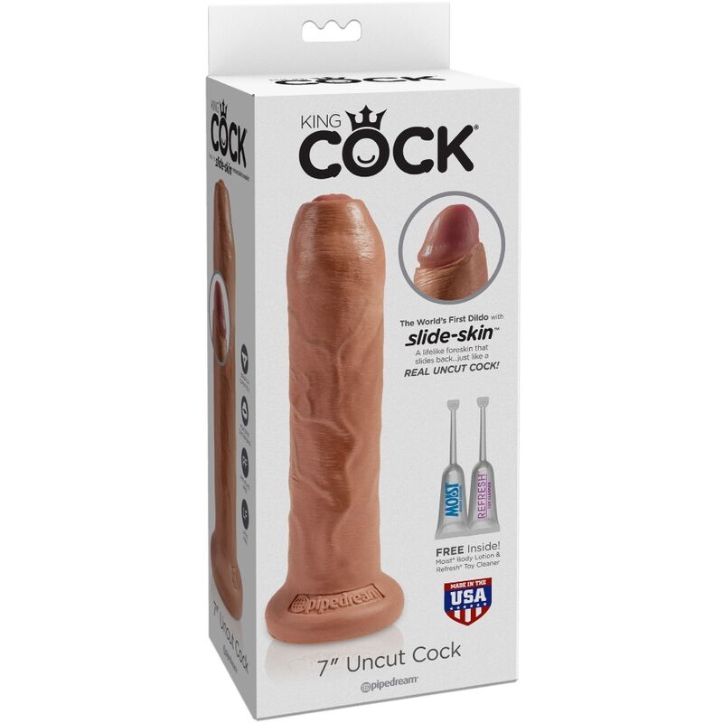 King Cock Uncut 17.8 cm Caramello — Pipedream