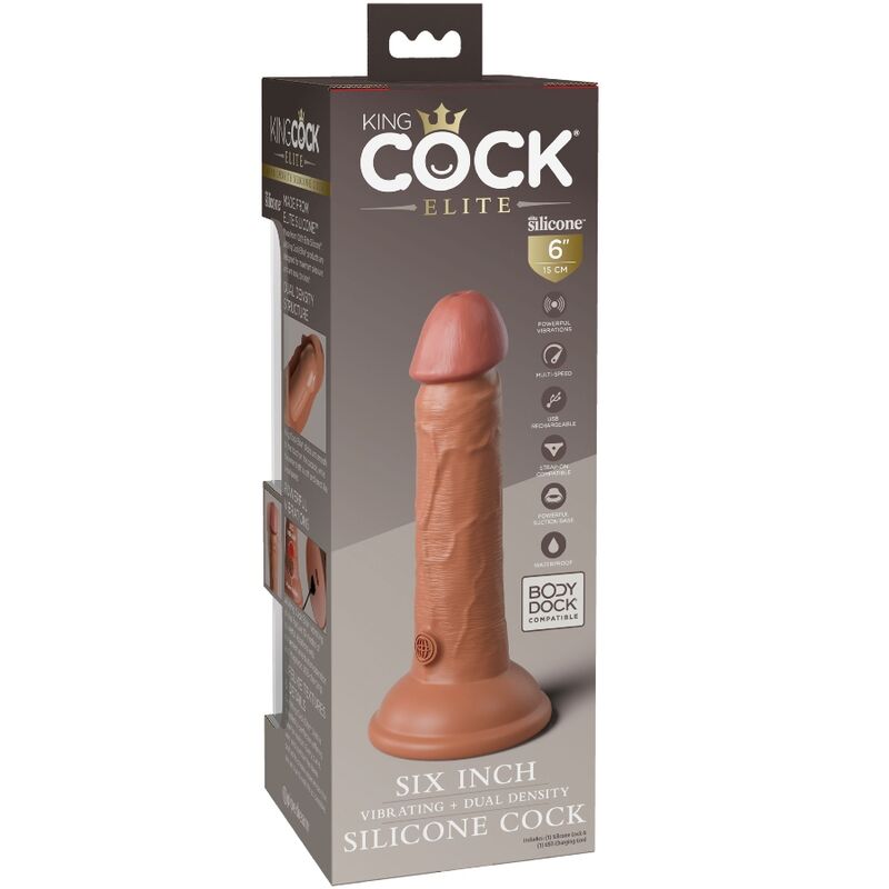 King Cock Elite Vibrante 15.2 cm Caramel — Pipedream
