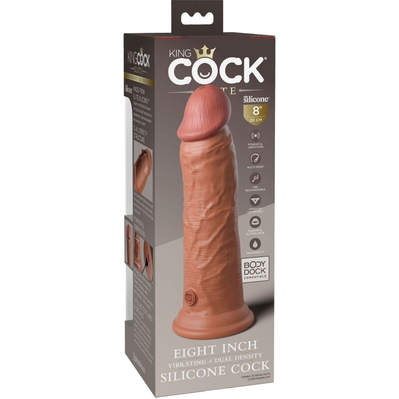 King Cock Elite Vibrante 20.3 cm Caramel — Pipedream