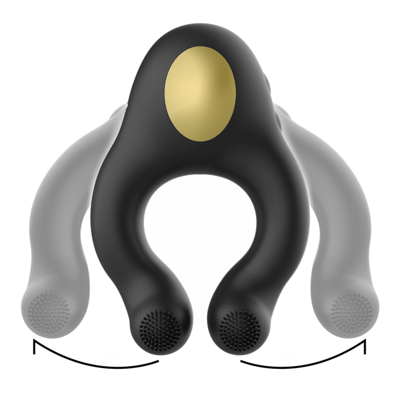 Anello Vibrante con Stimolatore Nero-Oro — Armony