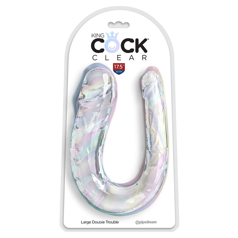 King Cock Clear Double Trouble 44 cm — Pipedream
