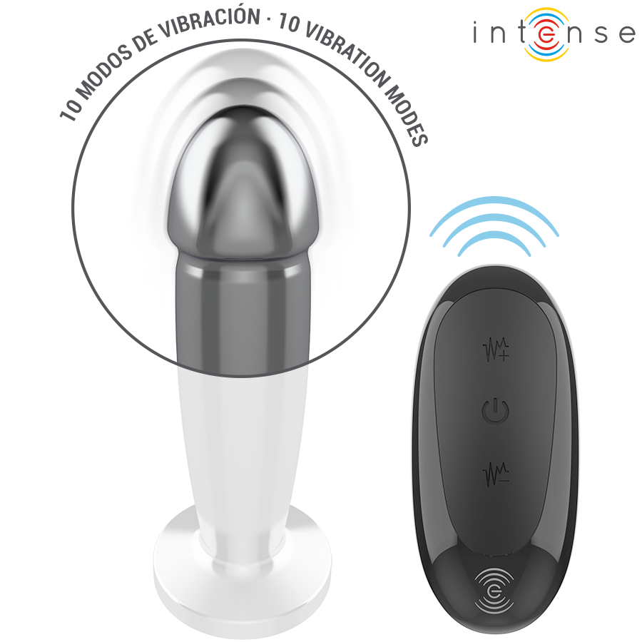 Plug Dildo Vibrante in Metallo M — Intense