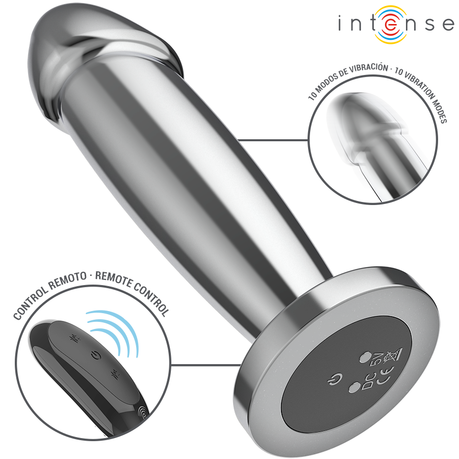 Plug Dildo Vibrante in Metallo M — Intense