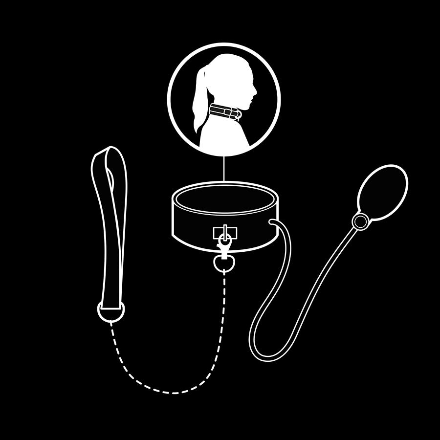 Collare Gonfiabile con Catena — Fetish Submissive Bondage