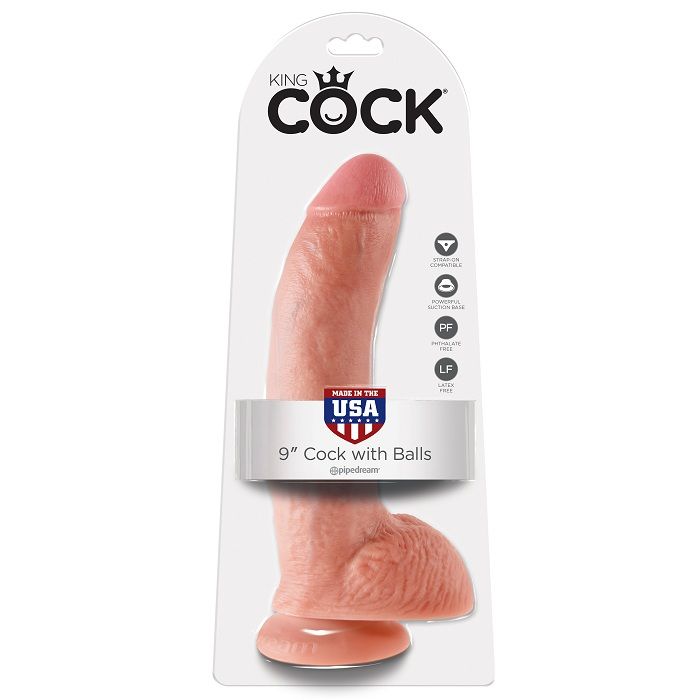 King Cock 22,9 cm Flesh con Sfere — Pipedream