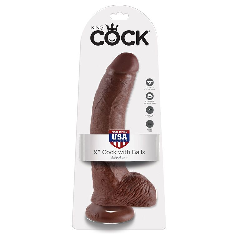 King Cock 22,9 cm Marrone con Sfere — Pipedream