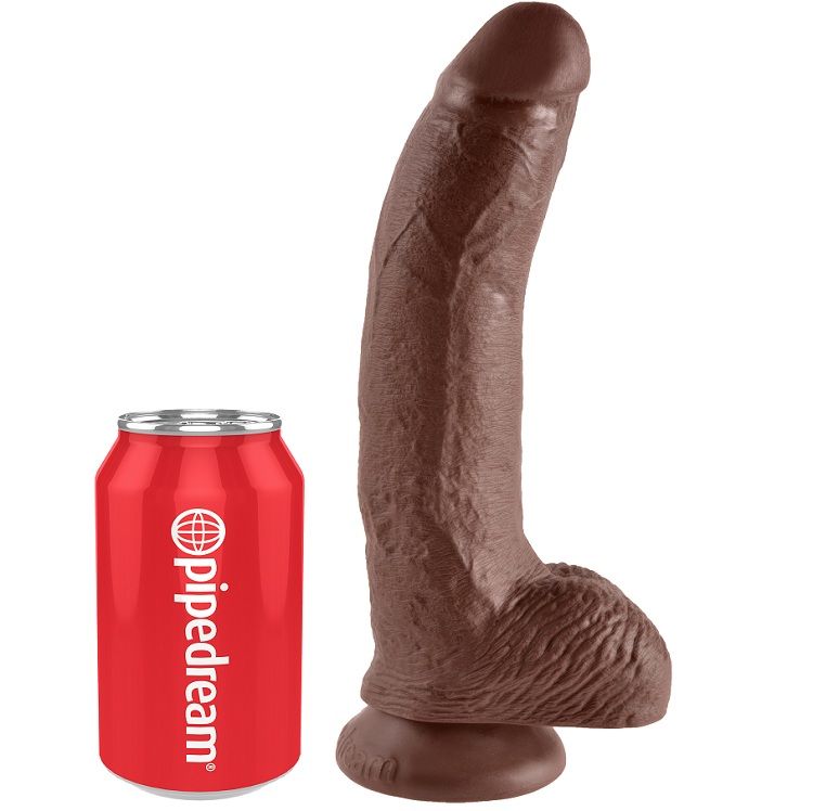 King Cock 22,9 cm Marrone con Sfere — Pipedream