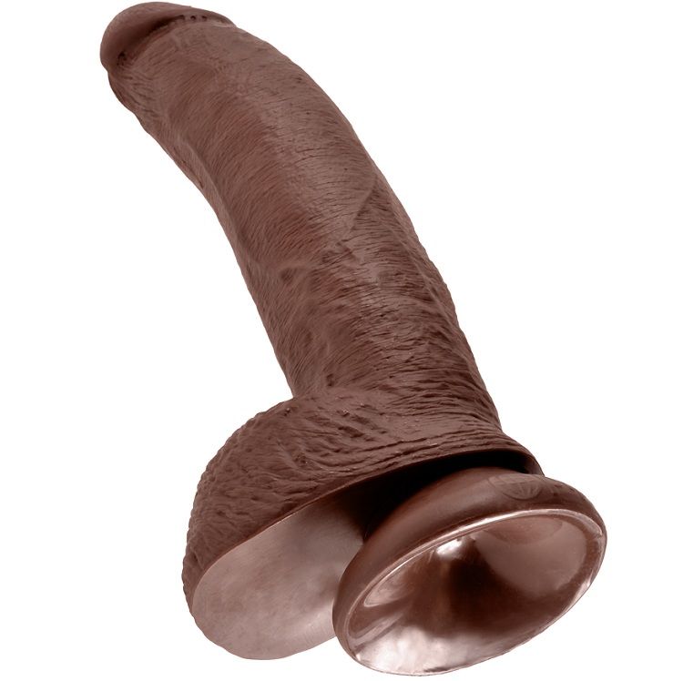 King Cock 22,9 cm Marrone con Sfere — Pipedream