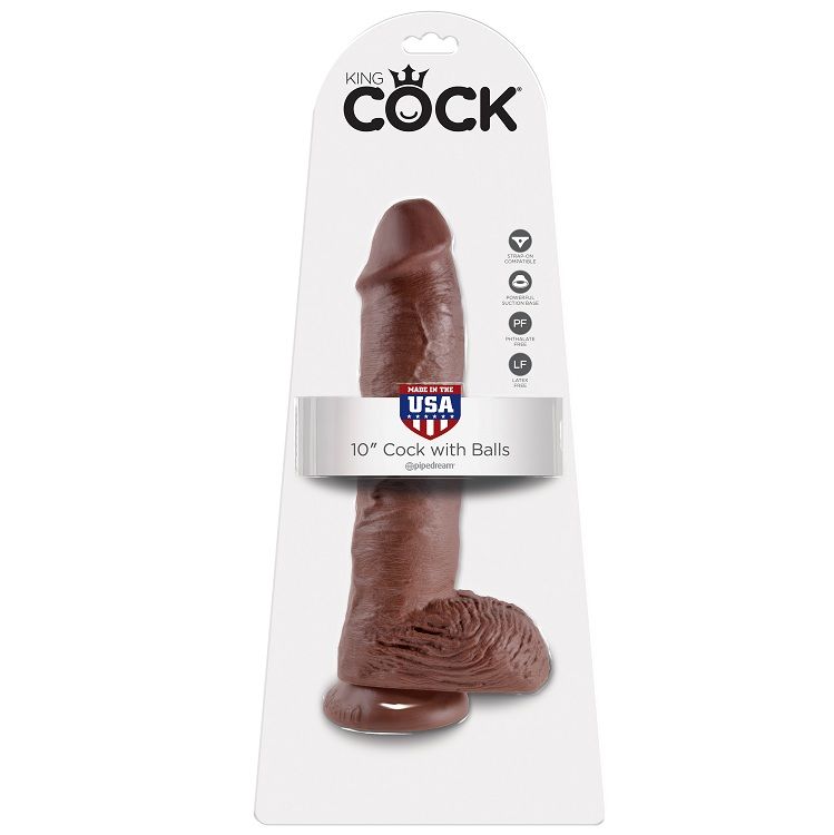 King Cock 25,4 cm Marrone con Sfere — Pipedream