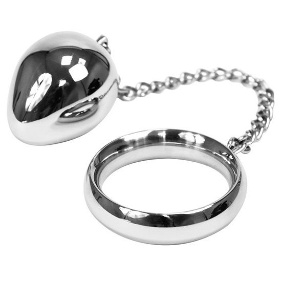 Anello con catena e sfera 50 mm — Metal Hard