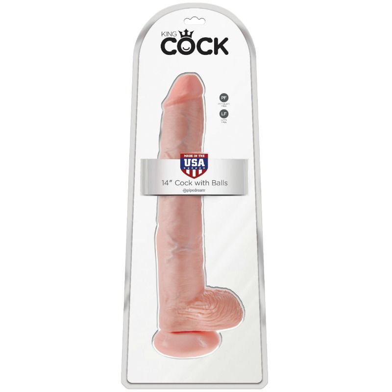 King Cock 35,6 cm Flesh con Sfere — Pipedream