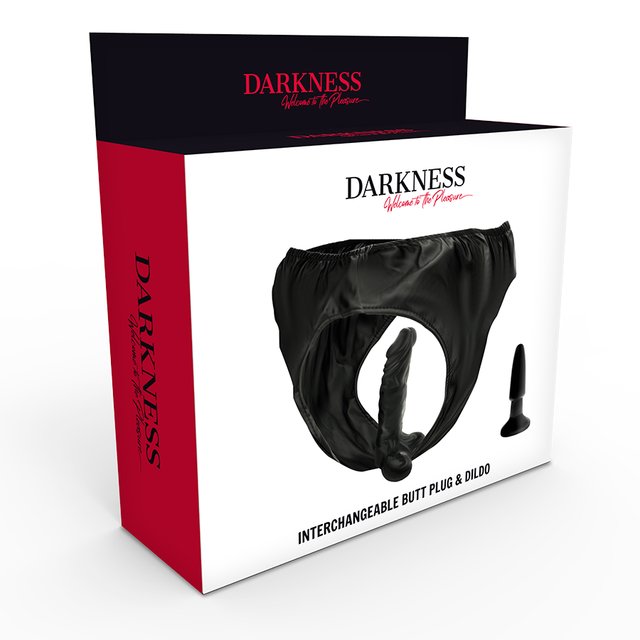 Slip con Plug e Dildo Intercambiabili — Darkness