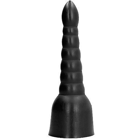 Dildo scanalato 34 cm — All Black
