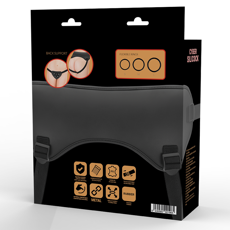 Imbracatura strap-on con 3 anelli — Cybersilicock