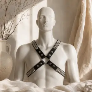 Imbracatura con borchie piramidali — Leather Body