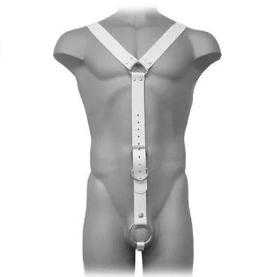 Imbracatura bianca con anello — Leather Body