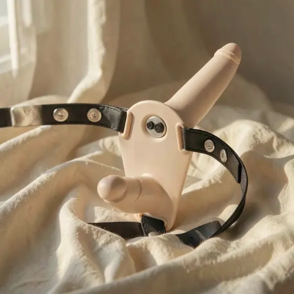 Harness a Doppia Penetrazione Flesh — Fetish Submissive