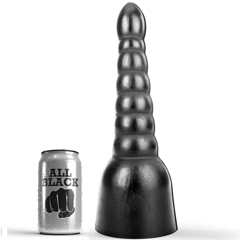 Dildo scanalato 34 cm — All Black
