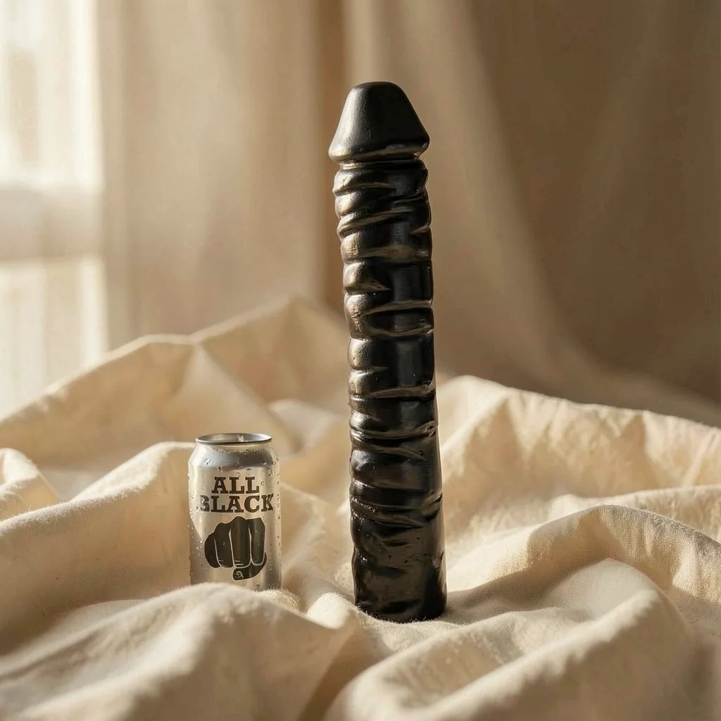 Dong scanalato 38 cm — All Black