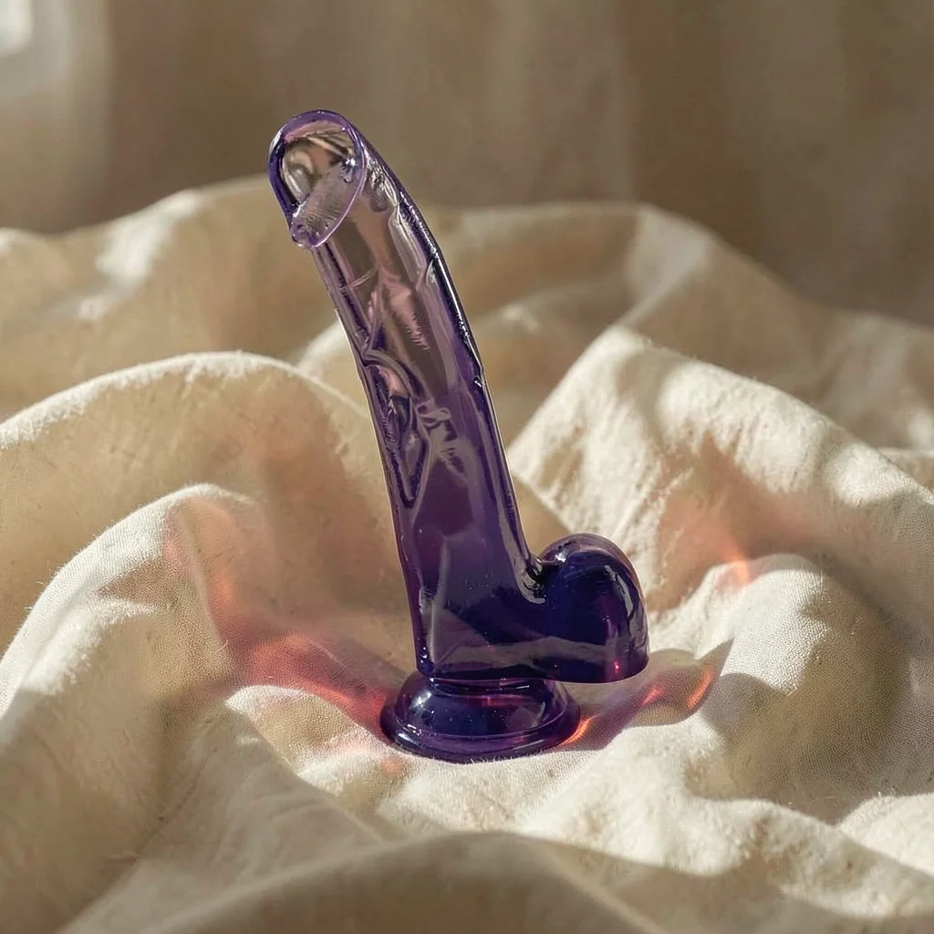 King Cock Clear 20,3 cm Viola con Testicoli — Pipedream