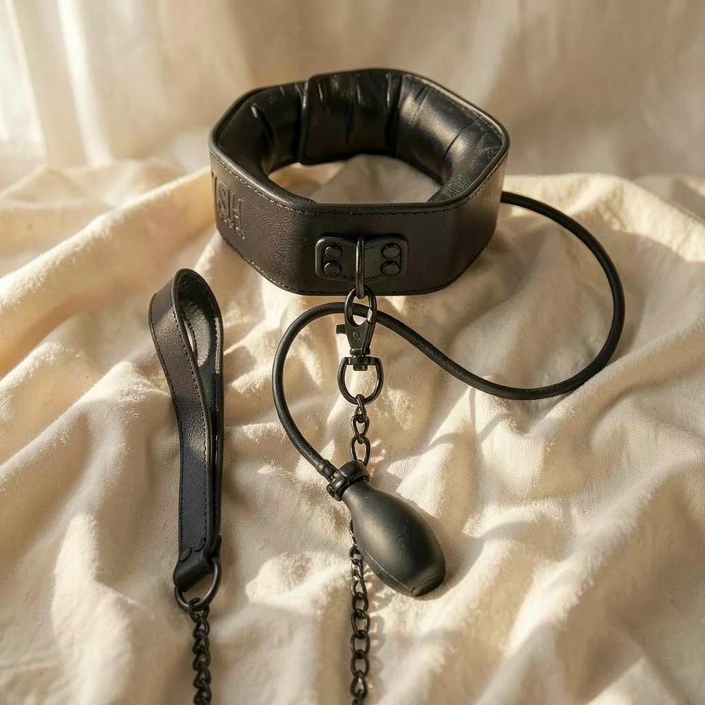 Collare Gonfiabile con Catena — Fetish Submissive Bondage