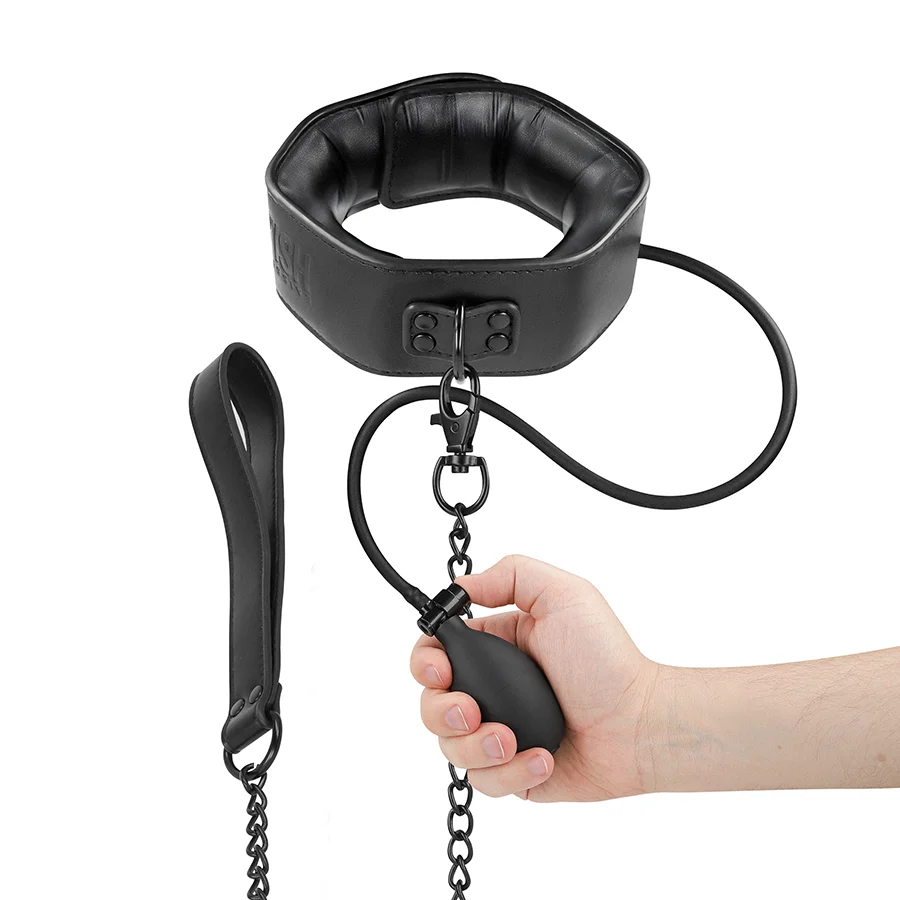 Collare Gonfiabile con Catena — Fetish Submissive Bondage
