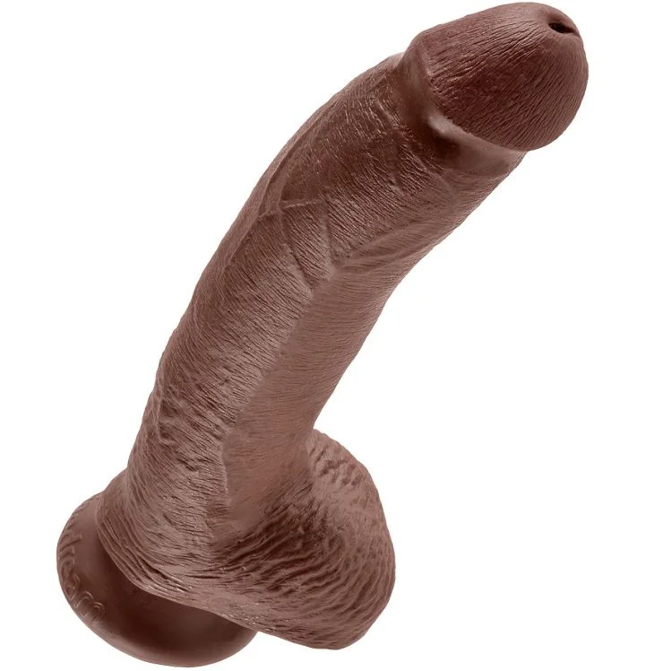 King Cock 22,9 cm Marrone con Sfere — Pipedream